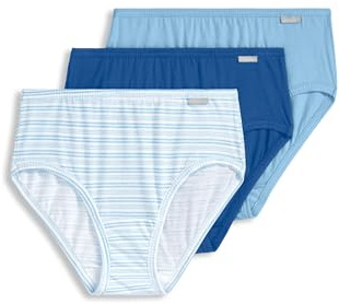 Jockey Women's Underwear Elance Hipster - 3 Pack, Blue Stardust/Boardwalk Stripe/Marina Blue, 7