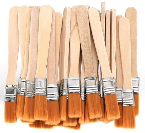 42 Piezas Brochas Pintura, 13cm Pinceles Pequeños, Brochas Pintura Madera Adecuado, 12 mm Ancho Pinceles Pintura Planos para Vallas de Pared, Muebles, Pintura Acrílica, Colas, Bricolaje