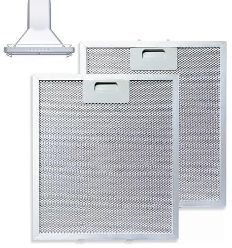 2x Cooker Hood Filter, Metal Grease Filter for Extractor Hoods 320x260mm Universal Metal Mesh Filter Extractor Filter