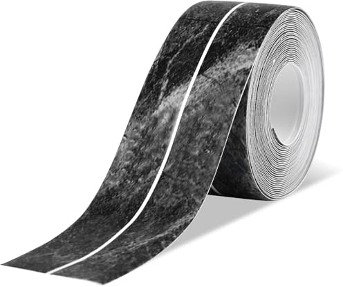 Självhäftande mjuk sockel 5 m x 3,8 mm, PVC marmor duschtätning | Vattentät tejp för badrum, självhäftande tejp, kök toalett, mögelbeständig