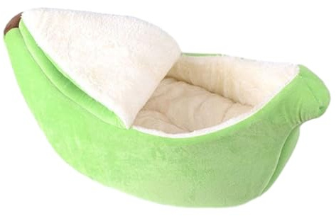 LIXSAZSE Letto a banana per gatti Posto divertente e confortevole per l'amico peloso Cuscino per cestino per cani facile da pulire Letto per cani Letto per animali Letto per gatti, verde, l