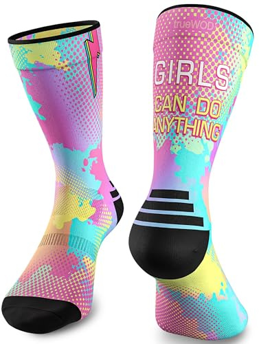 trueWOD Calcetines Running Hombre Mujer Trail Crossfit Ciclismo Divertidos | Antiampollas Transpirables Compresion Sin Costuras Ligeros Tecnicos. Calcetines Deporte Originales para Correr Antirozaduras