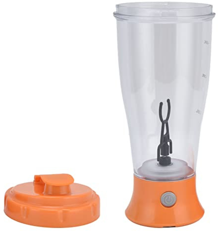 Haofy Electric Mixing Cup, Portable Blender, 350ml Protein Shaker Bottle for Smoothies and Milkshakes (Vibrant Orange)