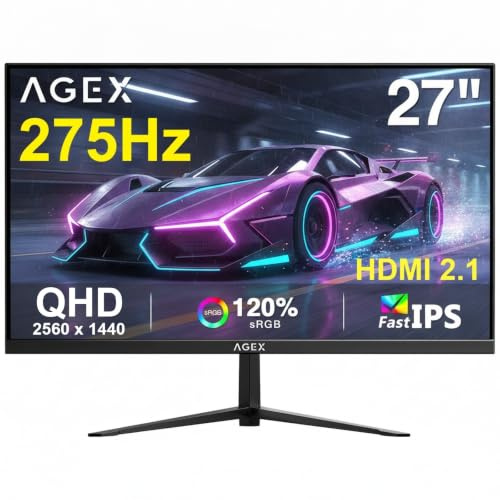 Z-Edge 27-Tums Speldator-skärm 275Hz 2K QHD, Fast IPS, 1 ms MPRT, FreeSync, 120% sRGB, DisplayPort (275Hz), 2×HDMI 2.1 (144Hz), 1440p Gaming Monitor, VESA 100x100 mm