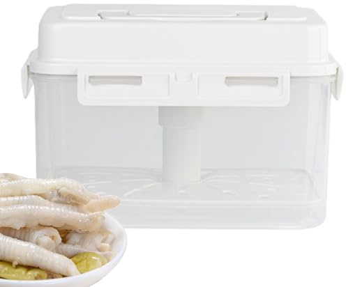 Conteneurs – Boîte de rangement transparente de 4/5 L avec poignée de couvercle, récipient de fermentation hermétique pour cornichons | Conservez la saveur fraîche pour le réfrigérateur et la cuisine