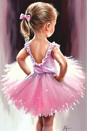 Jigsaw Puzzle for Adults Little Pink Ballerina DIY Beginner Simple Version Painting Kit, Classic Landscape Art - Great for Home Decor Garden Decor_500pcs
