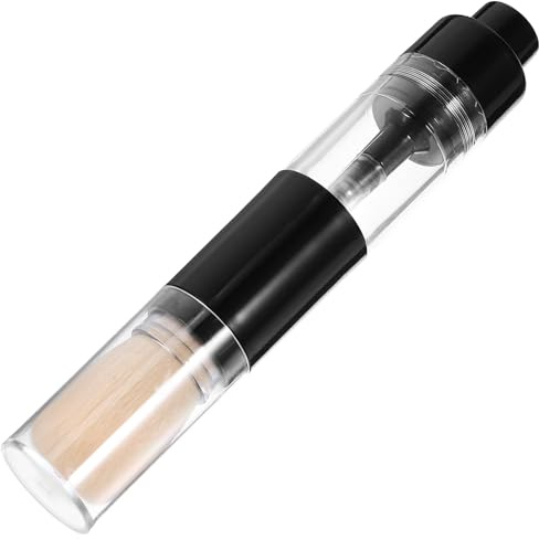 Operitacx Brocha de Maquillaje Pequeña para Polvos y Rubor, Pincel Multifuncional Recargable Cerdas Tipo Fibra Color Beige, Portátil para Viaje y Uso Diario
