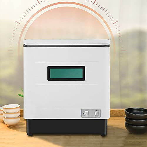 Lavavajillas de mesa, 1500 W, con panel de control y luces indicadoras para cocinas pequeñas, 360 grados, 41-60 litros de capacidad, 45 minutos (blanco)