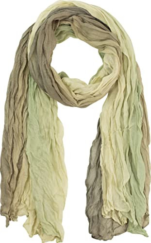 fashionchimp Damenschal mit modischen Farbmuster-Design in Crash-Optik, Multi-Color, feine Stoffqualität, Allseason Schal (Taupe-Lindgrün)