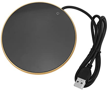 lyrlody Scalda Tazza Portatile Temperatura Costante Intelligente Scalda Bevande con Interruttore Smart Touch Scaldatazze USB per Tazze e Bicchieri con Fondo Piatto Ø10,3 cm (Oro)