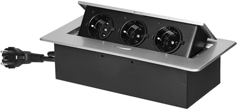 Miratic Schreibtisch Steckdose Tischsteckdose Versenkbar Modern Steckdose Versenkbar mit Flachem Rand kein Stromkabel Max. Belastung [W]: 3680