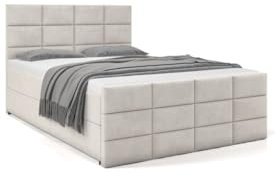 Verona Idee Boxspringbett Positano Kontinental 5 Größen Inkl. Lattenrost XXL Bettkasten 180cm x 200cm BEIGE Bonell Matraze und Toper 4cm