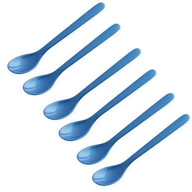 FACKELMANN | 6er Set Eierlöffel Frühstückslöffel 14 cm | Farbe: Blau | hochwertiger Kunststoff | ideal für den Frühstückstisch