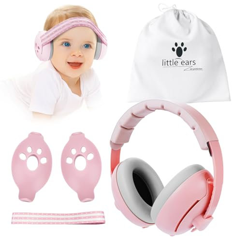 Casque Anti Bruit Bébé 2 en 1, Casque Bébé Anti Bruit, Confortable et Réglable, Casque Anti Bruit pour Nouveau-nés, pour les Enfants de Moins de 48 Mois, Convient pour le Sommeil et les Activités