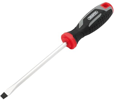 Draper Slotted Soft Grip Screwdriver, SL8 x 150mm - 13392 - Magnetic Tip, CRV Blade