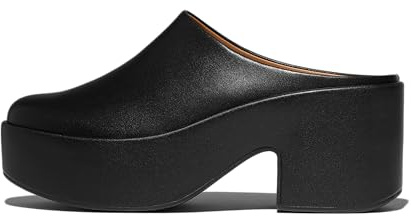 Fitflop Zapatos de tacón de Cuero Platfforms para Mujer, Todo Negro., 42 EU