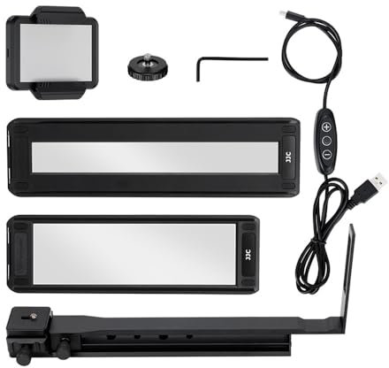JJC 35 mm und 120 Film-Digitizer-Adapter, Film-Negativ-Scanner mit LED-Hintergrundbeleuchtung, 135 (35 mm) & 120 Filmhalter, Einstellstab für Negative, Kopieren, Digitalisieren, Wiederherstellen von
