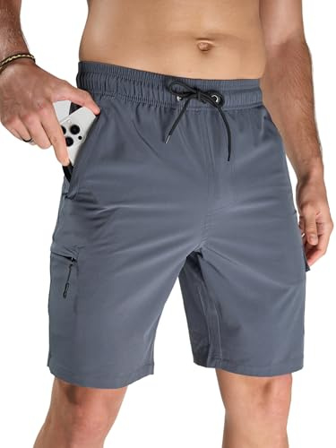 ARCWEG Badshorts Män Långa Badshorts Och Shorts Med Dragkedja Fickor Svart För Gym Simning Löpning