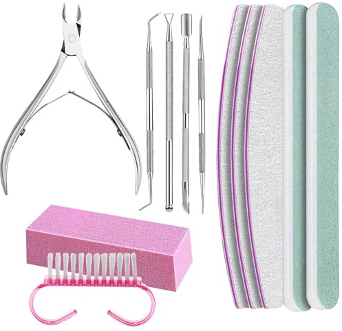 Set de manicura para salón, kit de herramientas para el cuidado de uñas - Kit de cuidado de uñas 100/180 1 piezas Herramientas de manicura,El kit de uñas incluye limas de uñas, r de uñas rosa, limas d