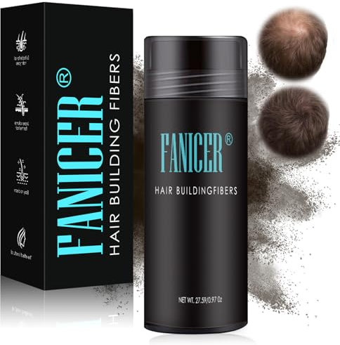 27.5g Haarfaseren,Deckt spärliche und kahle Stellen,Premium Streuhaar zur Haarverdichtung,für Männer & Frauen (Dunkelbraun)