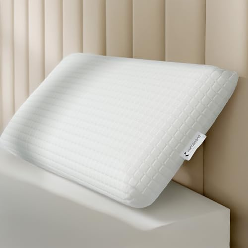KAMASANA Cuscino Cervicale Anatomico 40 x 80 - Altezza 13 cm - Guanciale Ergonomico per Dolori al Collo, Memory Foam con Tecnologia Antibatterica, Ipoallergenico e Traspirante