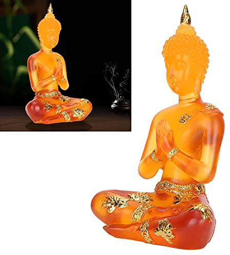 Statua di Buddha in resina cristallina figura di Buddha Zen 18 cm statua di Buddha seduto trasparente Feng Shui decorazione per la meditazione per interni figure buddiste per giardino t