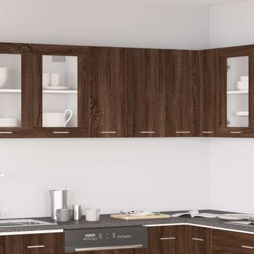 ZQQLVOO Armario Colgante Lyon de Roble Marrón 60x31x60 cm con Puertas de Madera ContraChapada para Cocina - Espacioso Mueble de Almacenamiento Organizador con Estructura Resistente