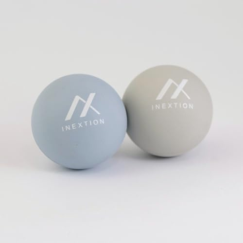 INEXTION High-Density Therapy Massage Balls (2-Pack), Gray + Blue (65D+65D)