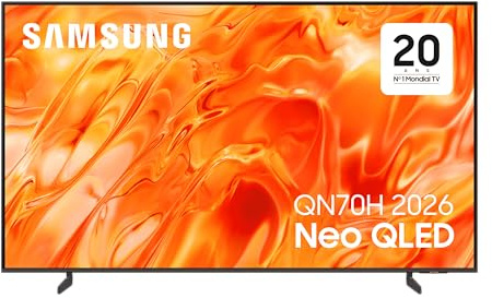 Samsung Smart TV 43 Pouces QN70H Mini LED Neo QLED 4K, Quantum Mini LED, Real QLED 100% de Volume de Couleurs, Processeur Crystal 4K Optimisé par l'IA, Motion Xcelerator, Vision AI Companion [2026]