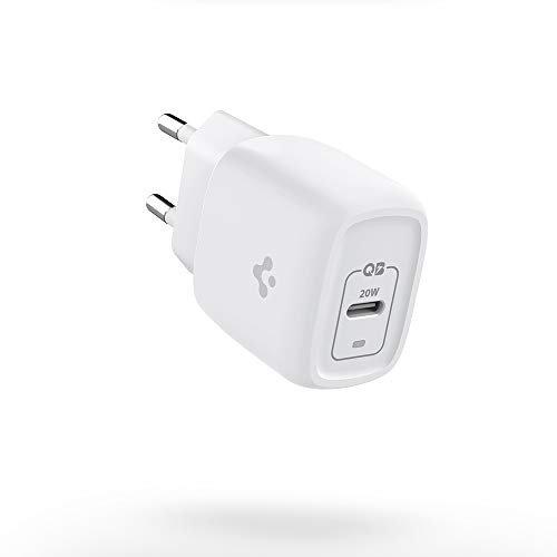 Spigen Super Mini 20W GaN Chargeur Secteur USB C Compatible avec iPhone 15 14 13 Pro Max 11 Pro Max XS XR Pro Max 8 8 Plus Airpods Pro Max Steam Deck Chargeur MagSafe