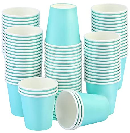 Paquete de 100 vasos desechables, vasos de papel de 3 onzas, tazas de espresso, vasos de baño desechables, vasos de 3 onzas para baño, aperitivos, espresso, enjuague bucal