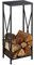 Relaxdays Kaminholzregal, Metall, HBT: 80 x 34 x 25 cm, Feuerholzregal für innen, pulverbeschichtet, Holzlager, schwarz