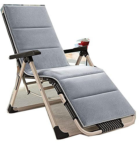 Multi-Positions-Liege, Schwerelosigkeits-Büro-Nickerchen-Klappbett, Outdoor-Lounge-Terrassenstühle, Strandstuhl mit Kissen, 5-Gang-Verstellbarer, klappbarer Liege-Dray-Streifen + Wattepad