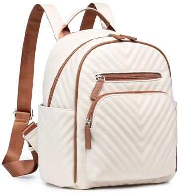 Miss Lulu Bolso Mochila Mujer, Bolsa de Hombro Antirrobo Impermeable Cuero Pu con Múltiples Compartimentos, Ideal para Salir, Escuela, Trabajo y Viaje