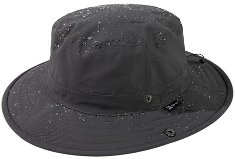 TOP-EX Waterproof Rain Hats for Men Women, UPF 50 UV Sun Hats Wide Brim Outdoor Hat for Travel Walking Golf Safari Fishing Hiking, Adjustable Packable Windproof M/L Dark Grey