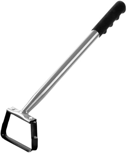 Mini Action/Hula Hoe Carbon Steel Weeding Garden Soil Digging Pole Lawn Landscaping, Gardening Weeder Cultivator, Sharp Durable Metal Handle Weeding Rake with Cushioned Grip 20inch