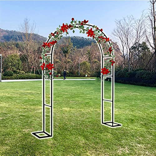 Enrejado de metal con forma de arco de rosas para jardín, marco de rosas con cenador decorativo, arco de boda, ideal para rosas y plantas trepadoras, color negro (140 x 230 x 40 cm)