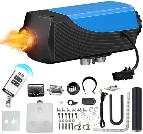 5 kW Dual Brushless Dieselheizung, tragbarer 12-V-Diesel-Luft-Standheizer mit Fernbedienung und LCD-Display, geräuscharm, schnelles Aufheizen für Auto, SUV, Wohnmobil, LKW, Camper, Van, Wohnmobil, C