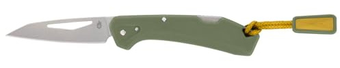 Gerber Coltello tascabile con cordoncino, LST Mini, lama in acciaio inossidabile 440A Wharncliffe, manico in nylon rinforzato con fibra di vetro, lunghezza lama: 4,8 cm, verde, 1074530