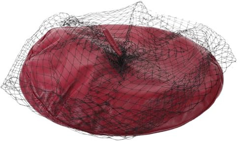 Healvian Béret pour Femme Chapeau Artiste Français Béret avec Voile Chapeau De Peintre Vintage Fascinateur pour Tenues Spéciales