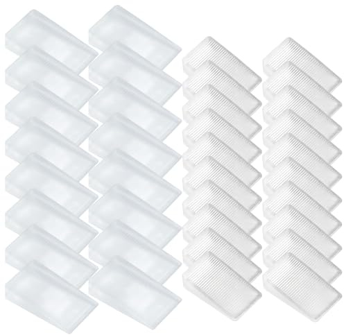 36 Pcs Furniture Levellers, Clear Plastic Door Wedges with 2 Height Available for Wobbly Uneven Floors, Tables, Have Weight Capacity and Weather Resistant (5mm,10mm)