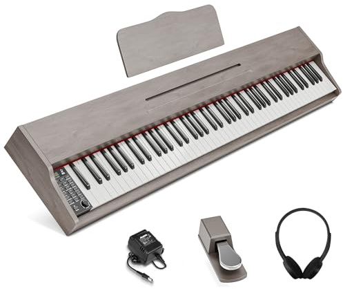 JOINATRE 88 Keys Digital Piano Keyboard with Full Size Semi-weighted Keys,Portable Electric Piano with Pedal,Headphone,MP3 Connection,Full-featured Keyboard for Beginner,Kids,Adults,Grey