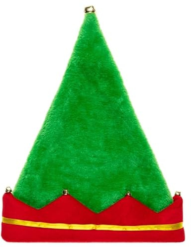 MEHRU Christmas Elf Hat with Gold Bells for Adults Unisex, Red and Green Felt Elves Hat, Luxury Unisex Children Soft Plush Classic Fur Xmas Holiday hat, Novelty Gift Xmas Party Hats for Boys Girls.