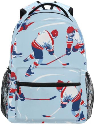 Mnsruu Sac à dos pour filles garçons enfants étudiants boogbag ordinateur portable voyage joueur de hockey sur glace