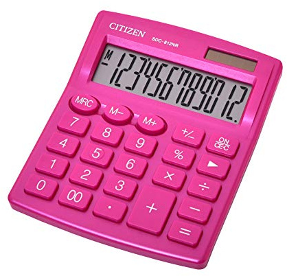 Citizen Z200543 Skrivbordsräknare Sdc-812Nr, Fuchsia