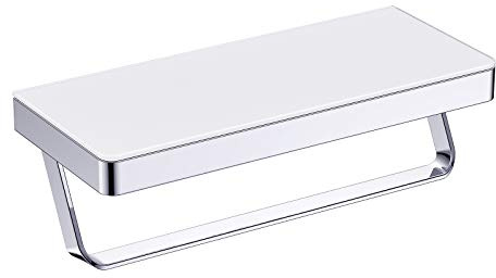 BERNSTEIN Handtuchhalter G504 Edelstahl - mit Ablage aus Glas