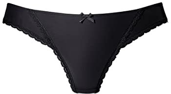 s.Oliver Schwarzer String mit Spitzendetails