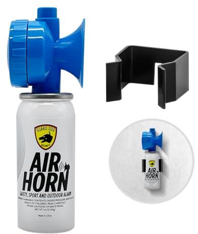 Guard Dog Security Air Horn for Safety, Loud Blow Horn, Hand Held Mini Air Horn, Fog and Boat Horn for Marine, Football Games, Sporting Events and Outdoor Alarms, Powerful 1-Mile Sound Blast 1.4 oz