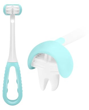 LEYUYO 3-Seitig Kinder Zahnbürsten, Baby-Zahnbürste, Zahnbürsten mit weichen Borsten, Autismus Sensorische Zahnbürste,360° orale Zahnreinigung, perfekt für 1+ Jahre