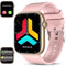 Deunis X7 Smartwatch 1,96 Zoll für Damen Herren mit Telefonfunktion und Benachrichtigungen, kompatibel mit Android und iOS, Schlafmonitor, Schrittzähler, Fitness Tracker (Rosa Gold)